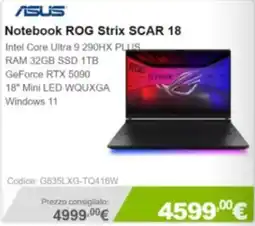 Next Asus Notebook ROG Strix SCAR 18 offerta