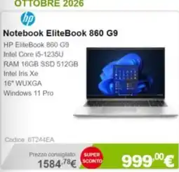 Next HP Notebook EliteBook 860 G9 offerta