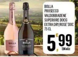 Vibian Bolla Prosecco Valdobbiadene Superiore DOCG Extra Dry/Rose' DOC offerta