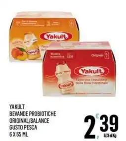 Vibian Yakult bevande probiotiche original/balance gusto pesca offerta