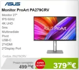 Next Asus monitor proart pa279crv offerta