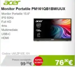 Next Monitor Portatile Acer offerta