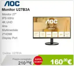 Next AOC Monitor U27B3A offerta