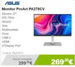 Next Asus monitor proart pa278cv offerta