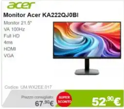 Next Monitor Acer KA222QJ0BI offerta
