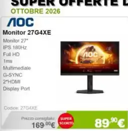 Next AOC Monitor 27G4XE offerta