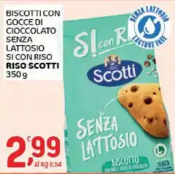 Crai Biscotti con gocce di cioccolato senza lattosio si con riso Scotti offerta