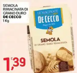 Crai Semola rimacinata di grano duro De Cecco offerta