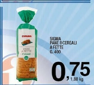 Sigma Sigma - pane a fette integrale 400 g(ml) offerta