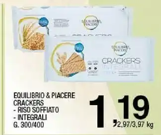 Sigma Equilibrio & piacere - crackers integrali 400 g(ml) offerta