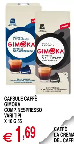 Centro Oceano Capsule caffè Gimoka comp. Nespresso vari tipi offerta
