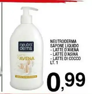 Sigma Neutroderma sapone liquido latte avena 1000 ml offerta