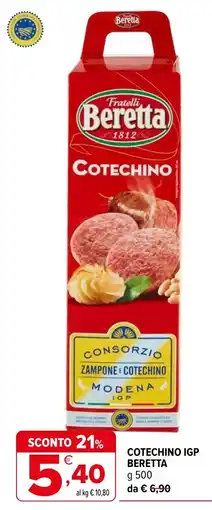 Iperal Cotechino IGP Beretta offerta