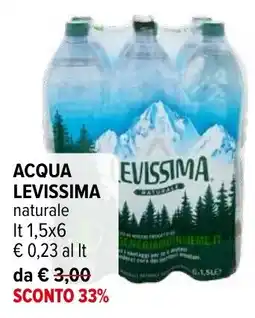 Iperal Acqua levissima naturale offerta