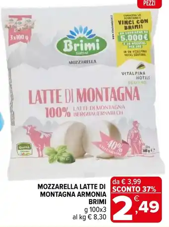 Mozzarella latte di montagna Armonia Brimi