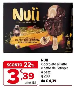 Iperal Nuii cioccolato al latte e caffè dell'etiopia offerta