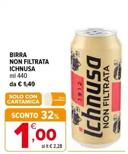 Iperal Birra non filtrata Ichnusa offerta