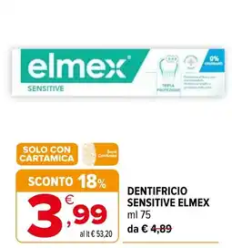Iperal Dentifricio Sensitive Elmex offerta