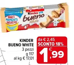 Iperal Kinder Bueno White offerta