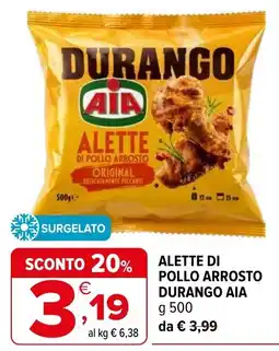 Iperal Alette di pollo arrosto Durango Aia offerta