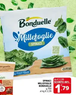 Iperal Spinaci Millefoglie Bonduelle offerta