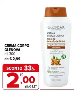 Iperal Crema corpo Glenova offerta