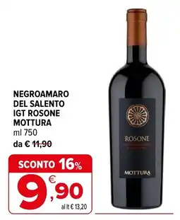 Iperal Negroamaro del Salento IGT Rosone Mottura offerta