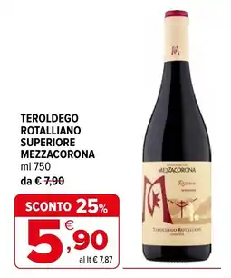 Iperal Teroldego Rotaliano Superiore Mezzacorona offerta