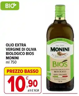 Iperal Olio extra vergine di oliva biologico Bios Monini offerta