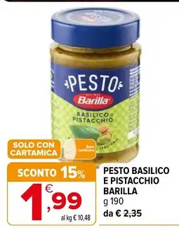 Iperal Pesto basilico e pistacchio Barilla offerta