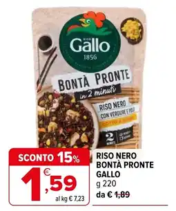 Iperal Riso nero bontà pronte Gallo offerta