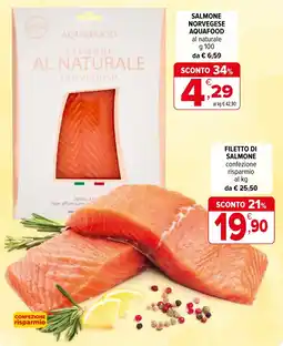 Iperal Salmone norvegese Aquafood al naturale offerta
