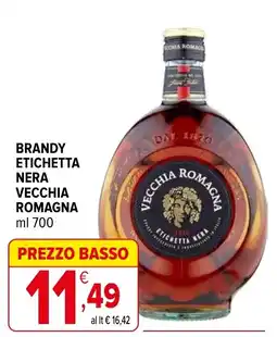 Iperal Brandy etichetta nera vecchia romagna offerta