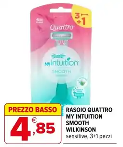 Iperal Rasoio quattro my intuition smooth wilkinson sensitive offerta