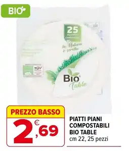 Iperal Piatti piani compostabili Bio Table offerta
