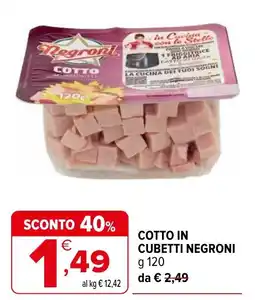 Iperal Cotto in cubetti Negroni offerta