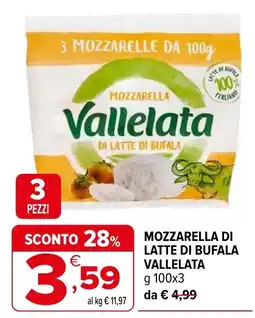 Iperal Mozzarella di latte di bufala Vallelata offerta