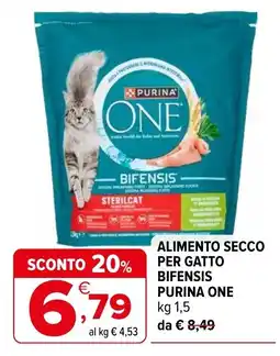Iperal Alimento secco per gatto bifensis purina one offerta