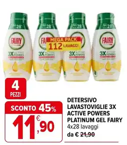 Iperal Detersivo lavastoviglie 3x active powers platinum gel fairy offerta