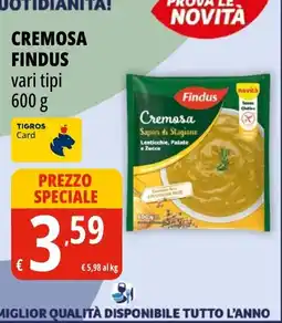 Tigros Cremosa Findus offerta