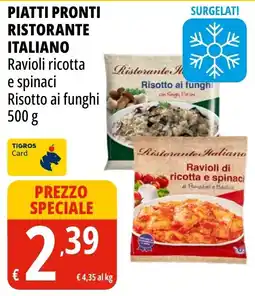 Tigros Ravioli ricotta e spinaci offerta