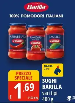 Tigros Sughi Barilla offerta