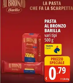 Tigros Pasta al bronzo Barilla offerta