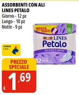 Tigros Assorbenti con ali Lines Petalo offerta