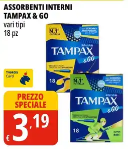 Tigros Assorbenti interni Tampax & Go offerta