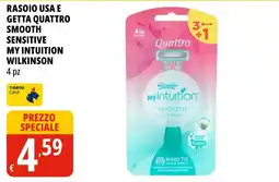 Tigros Rasoio usa e getta Quattro Smooth Sensitive My Intuition Wilkinson offerta