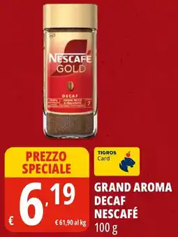 Tigros Grand aroma decaf Nescafé offerta