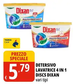 Tigros Detersivo lavatrice 4 in 1 discs Dixan offerta