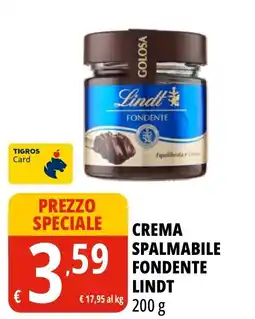 Tigros Crema spalmabile fondente Lindt offerta