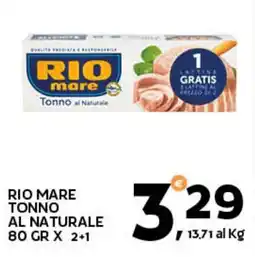 Extra Supermercati Rio mare tonno al naturale offerta